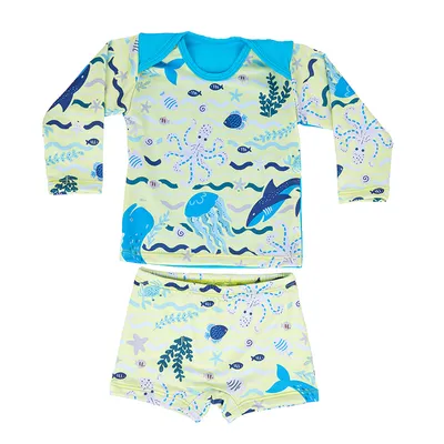 Conjunto Linha Praia Bebê Everly Estampa Oceano Conjunto Linha Praia Bebê Everly Estampa Oceano